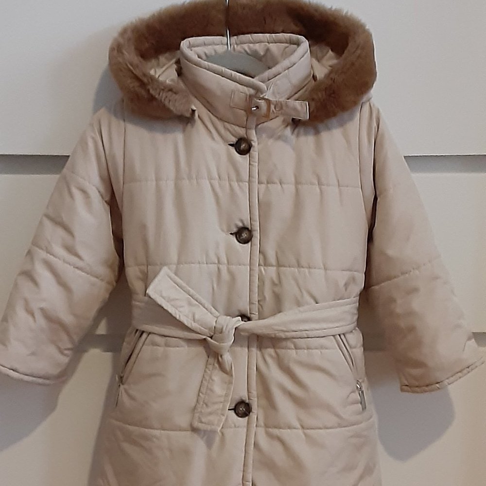 Il Gufo - puffer coat with detachable faux fur collar size 2T made in It…